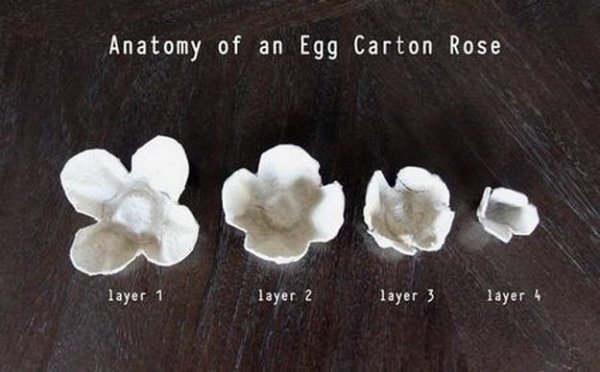  Робимо троянди пап\є маше з яєчних лотків.