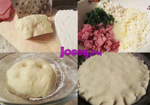  Пиріг сирно–сирну   рецепт з шинкою і зеленню
