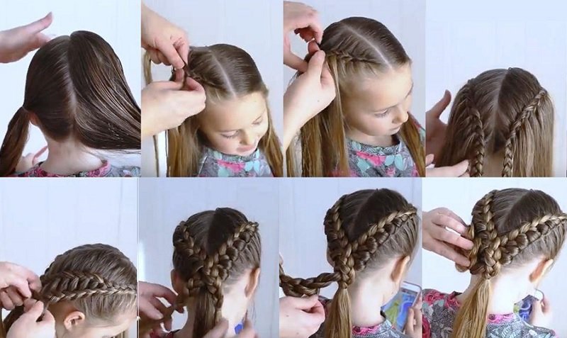 280586c662404fe20181360e83cb7e76 Зачіски з косами для дівчаток з покроковим поясненням, з фото і відео