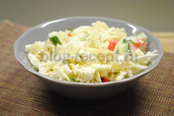 a95ad95b99d4cf5535824ec855ef22fc Чотири рецепту салат з крабовими паличками і пекінською капустою
