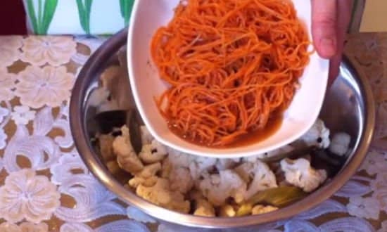 99c8c8bd161f9191abeb59ee334f93b5 Салат з цвітної капусти по корейськи з морквою — дуже смачні рецепти приготування
