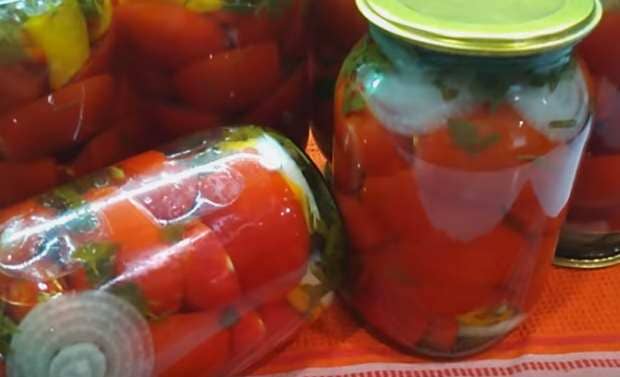 f7df6ff2f6ca06fdf6faf9c4fbe8caa1 Різані помідори з маслом і цибулею — найсмачніші рецепти на зиму